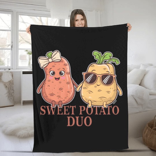 Sweet Potato Duo Fleece Blankets