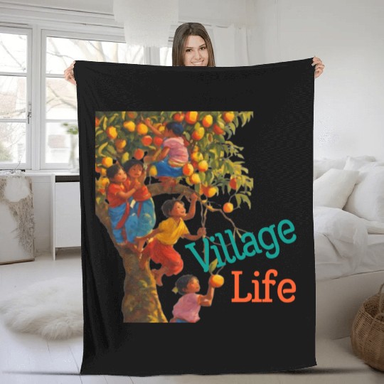 Village life Fleece Blankets
