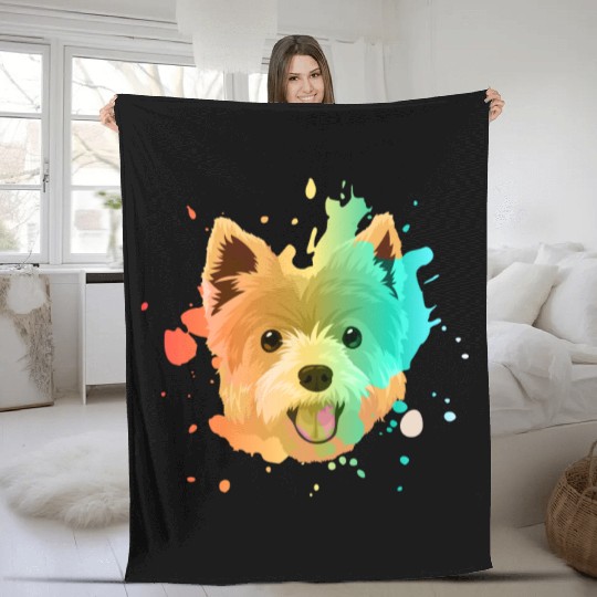 Yorkshire Terrier Colorful Fleece Blankets