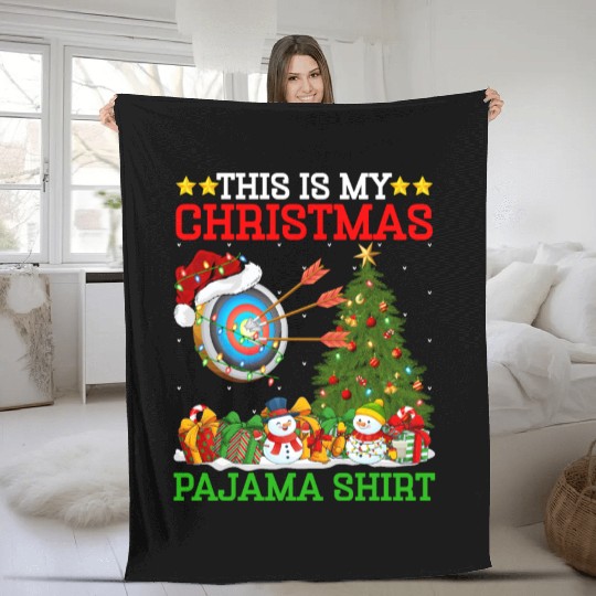 Archery Christmas Tree Lights Fleece Blankets