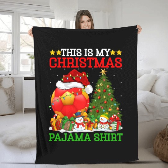 Handball Christmas Tree Lights Fleece Blankets