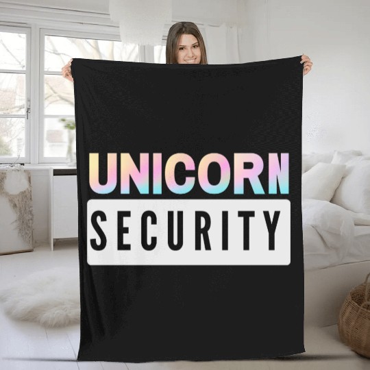 Unicorn Security - Mom Dad Daughter Adult Kids Fleece Blankets