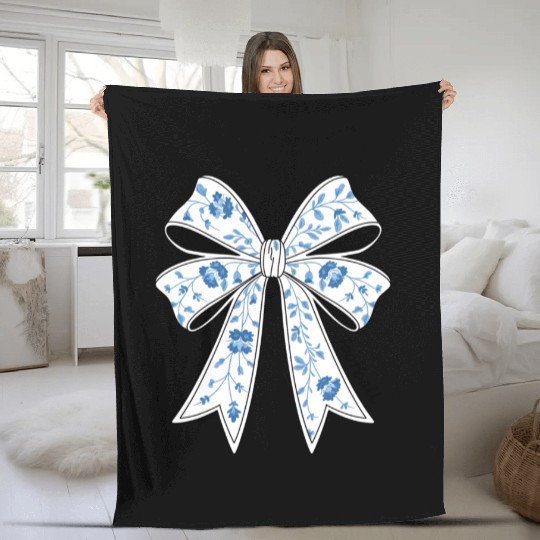 Christmas Coquette Bow, Merry Christmas Fleece Blankets