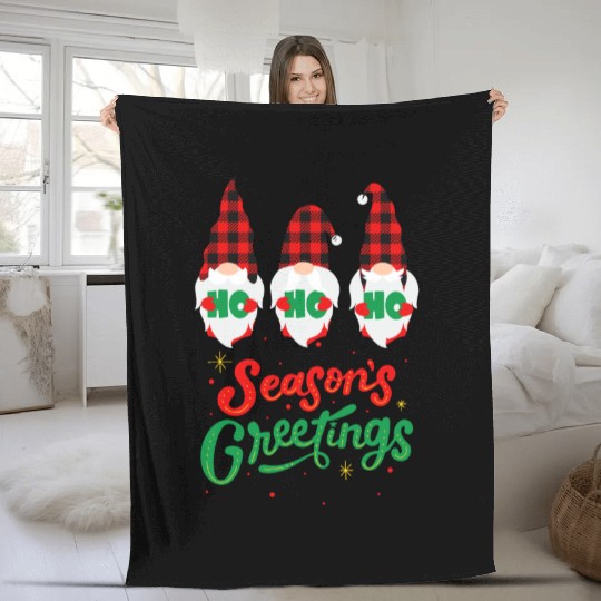 Seasons Greeting With Nome Fleece Blankets