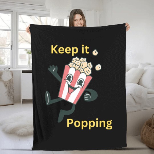 Keep it popping! Popcorn Character! Fleece Blankets