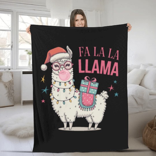 Christmas Llamas, Fa La La Llama Fleece Blankets