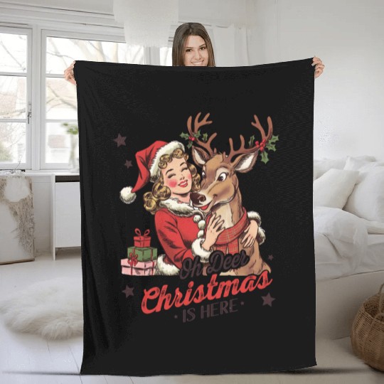 Santa Christmas, Merry Christmas Fleece Blankets