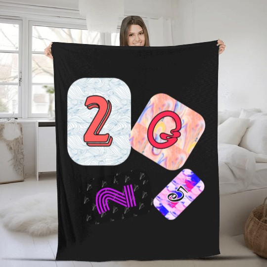 Creative Typography Art with Abstract Backgrounds Fleece Blankets