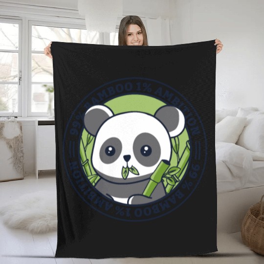 99% Bamboo 1% Ambition Panda Bear Friend Lover Fleece Blankets