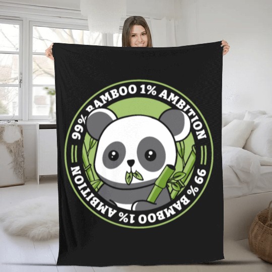 99% Bamboo 1% Ambition Panda Bear Friend Lover Fleece Blankets