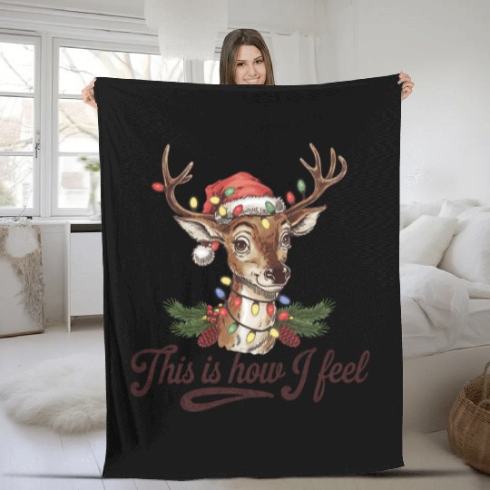 Cute Christmas, Christmas Animals Fleece Blankets