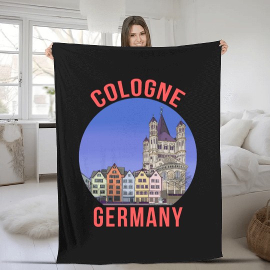 Cologne Germany Fleece Blankets