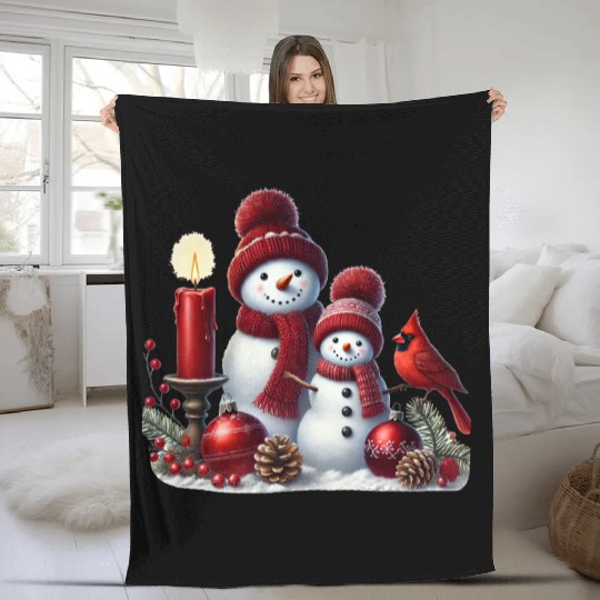 Snowman Christmas, Funny Snowman Fleece Blankets