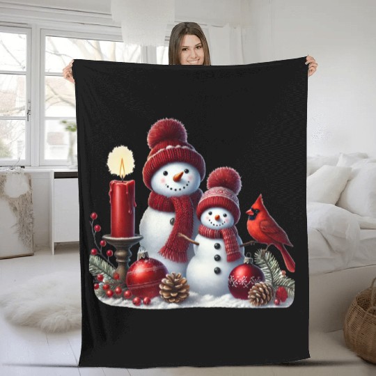 Snowman Christmas, Funny Snowman Fleece Blankets