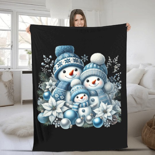 Snowman Christmas, Merry Christmas Fleece Blankets