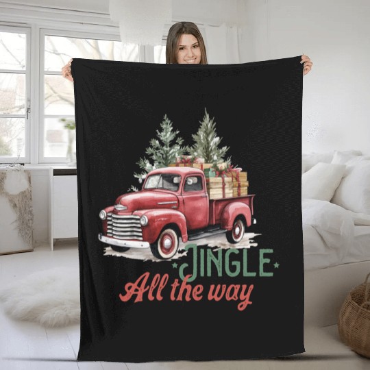 Merry Christmas, Christmas Vintage Fleece Blankets