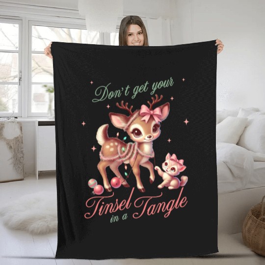 Don t Get Your Tinsel in a Tangle, Merry Christmas Fleece Blankets
