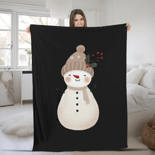 Snowman Christmas, Merry Christmas Fleece Blankets