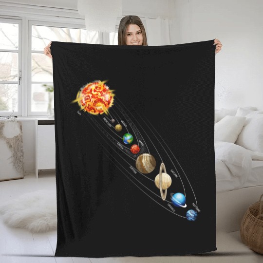 Planet Science Physics Universe Sun Fleece Blankets