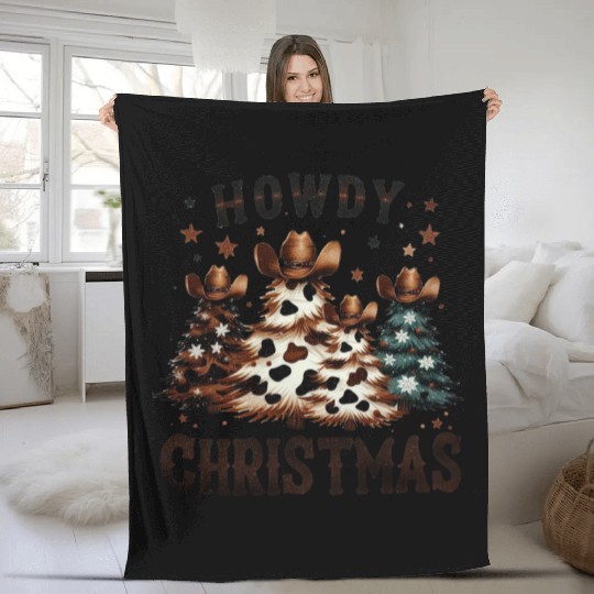Howdy Christmas, Western Christmas Fleece Blankets