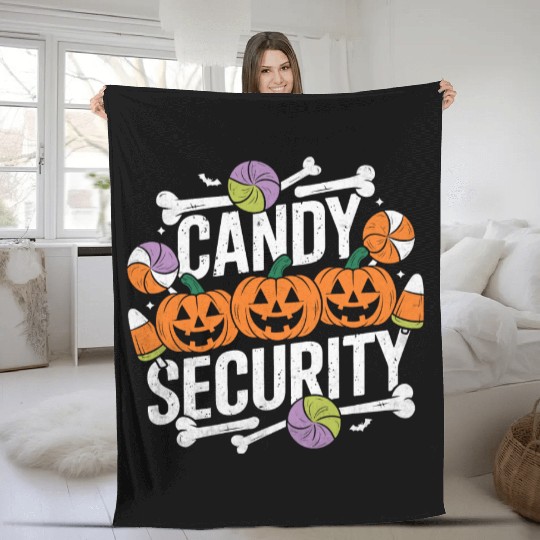 Candy Security Halloween Fleece Blankets