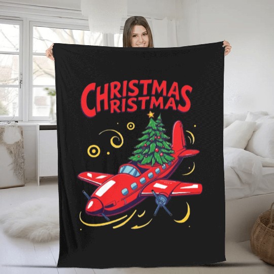 FLAYING CHRISTMAS Fleece Blankets