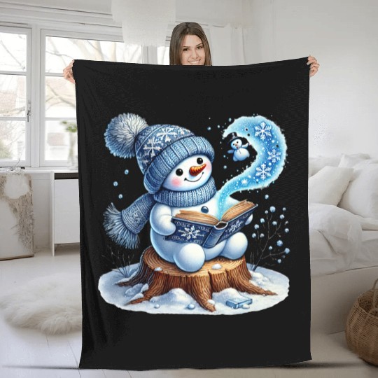 Snowman Christmas, Funny Snowman Fleece Blankets