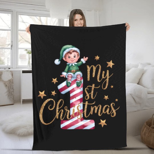 Merry Christmas, Christmas Retro Fleece Blankets