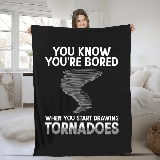 Funny science humor nerd geek tornado Fleece Blankets