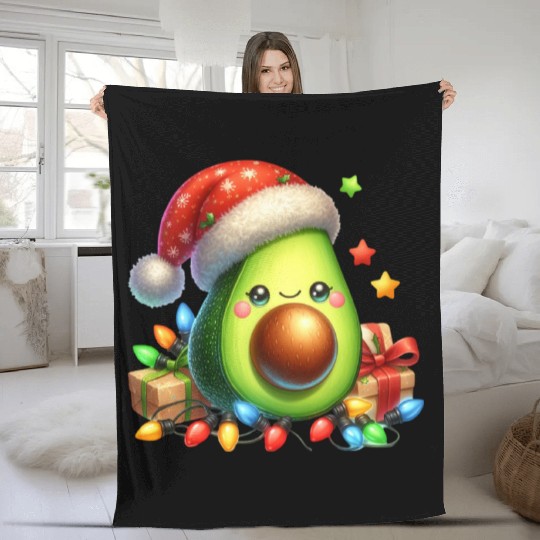Christmas Avocado, Merry Christmas Fleece Blankets