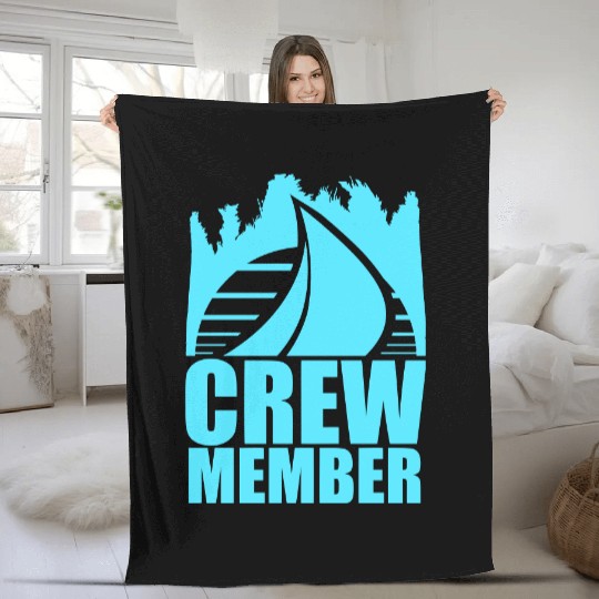 Crew Member Sailing Sun Sunset Logo Crew Member Fleece Blankets