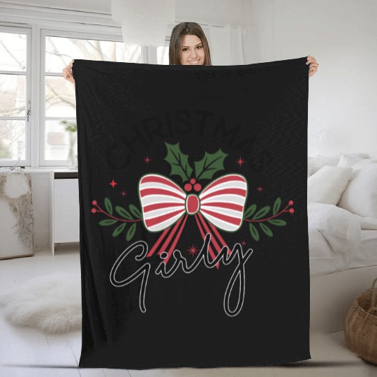 Christmas girly Fleece Blankets
