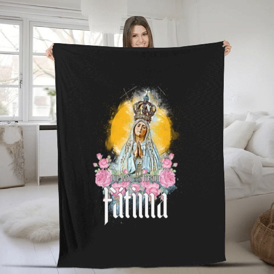 Our Lady of the Rosary of Fátima - Portugal Fleece Blankets