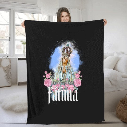 Our Lady of the Rosary of Fátima - Portugal Fleece Blankets