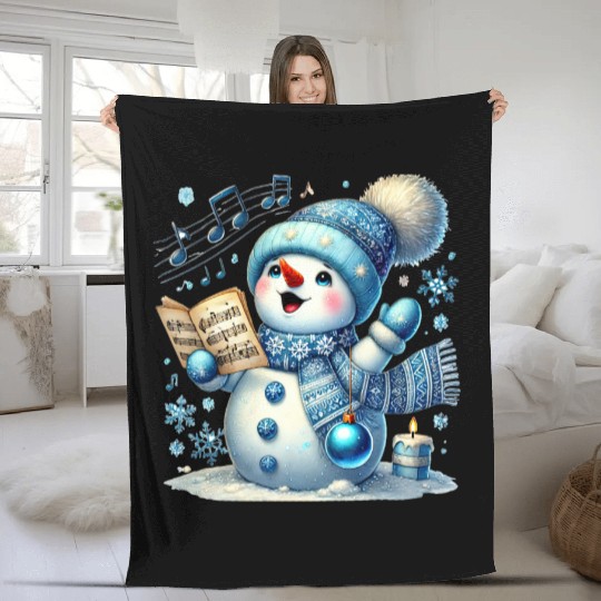 Snowman Christmas, Cute Christmas Fleece Blankets