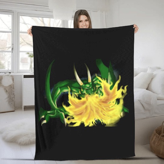 Green Dragon Fleece Blankets