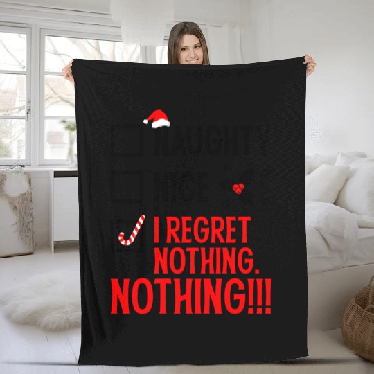 Naughty, Nice, No Regrets Christmas Fleece Blankets