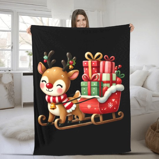 Merry christmas, Christmas Retro Fleece Blankets