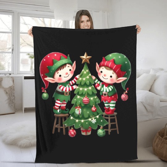 Merry christmas, Christmas Retro Fleece Blankets