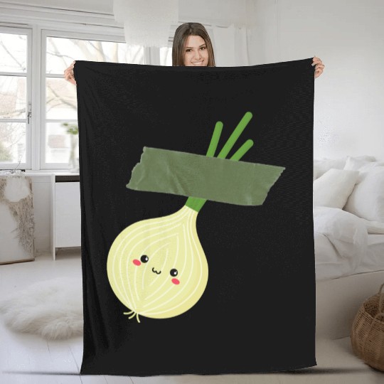 Funny Onion Fleece Blankets