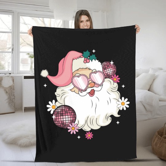 Santa Christmas, Merry Christmas Fleece Blankets