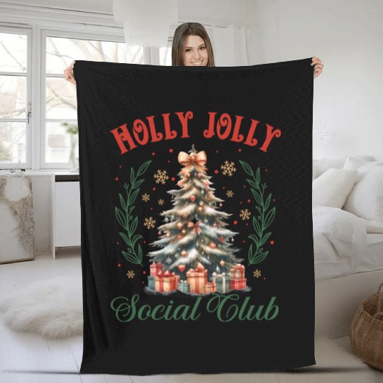 Holly Jolly Nutcracker, Merry Christmas Fleece Blankets