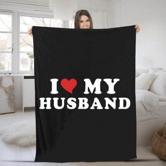 i Love My Husband Fleece Blankets