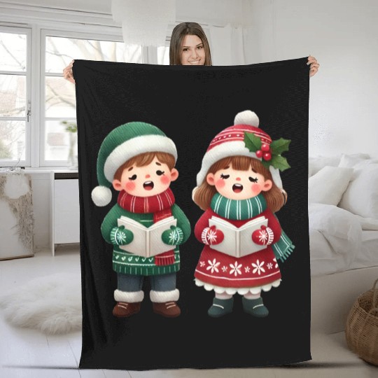 Merry Christmas, Christmas Retro Fleece Blankets