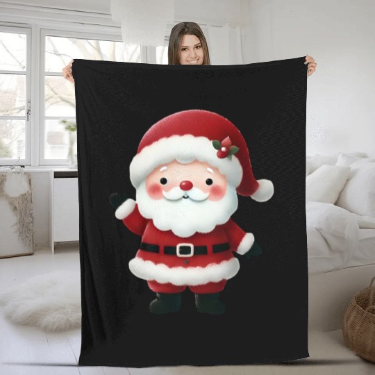 Santa Christmas, Christmas Retro Fleece Blankets