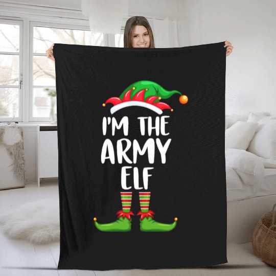 I'm The Army Elf Fleece Blankets Matching Family Christmas