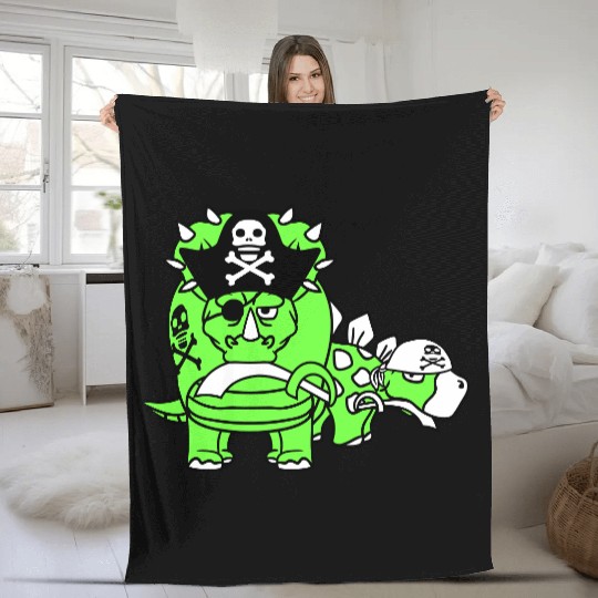 Triceratops Stegosaurus 2 Dinosaur Pirates Dinos Fleece Blankets