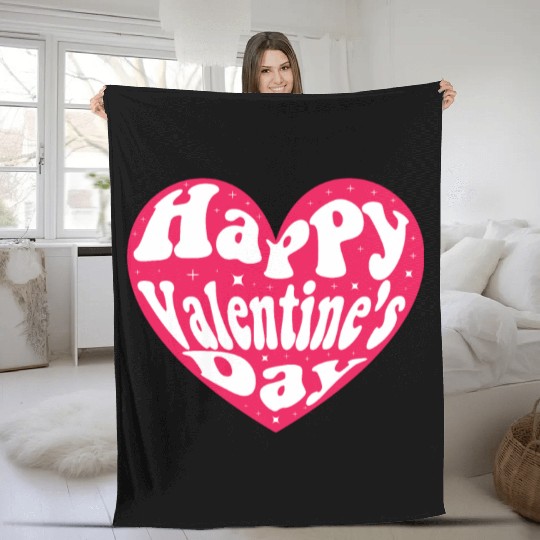 Happy Valentines Day Fleece Blankets