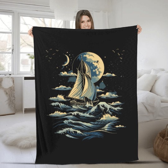 Sailing Graphic Fleece Blankets