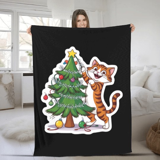 Climbing the Christmas Spirit Fleece Blankets